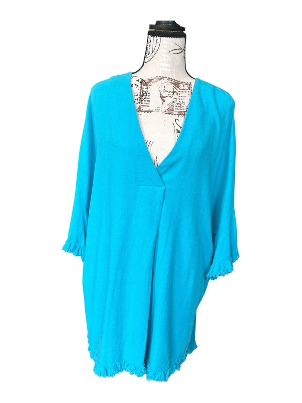 Umgee Aqua Cotton/Linen Blend Tinic or Swim Cover Size Small